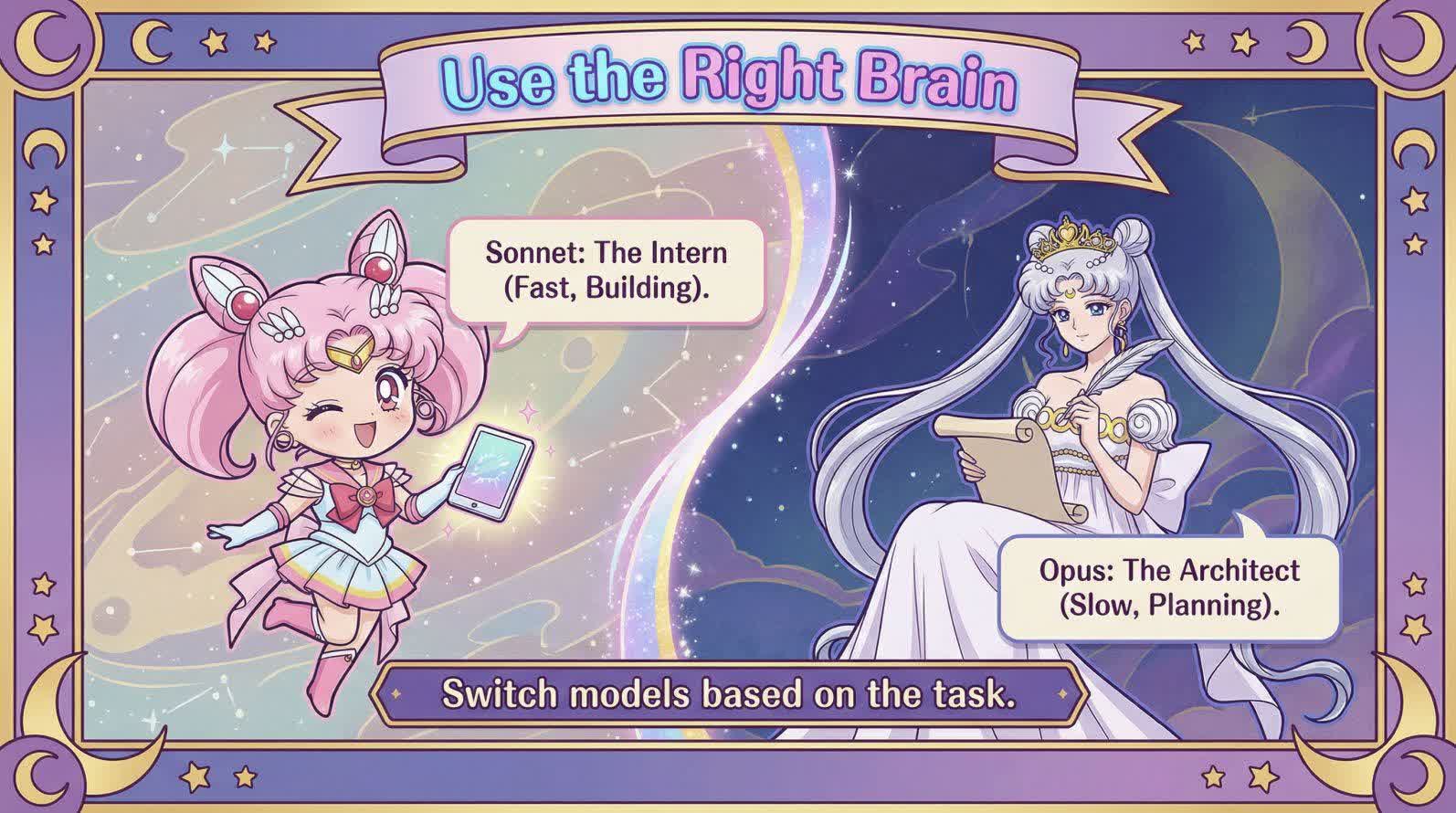 Curriculum slide: use the right brain, switch models based on the task